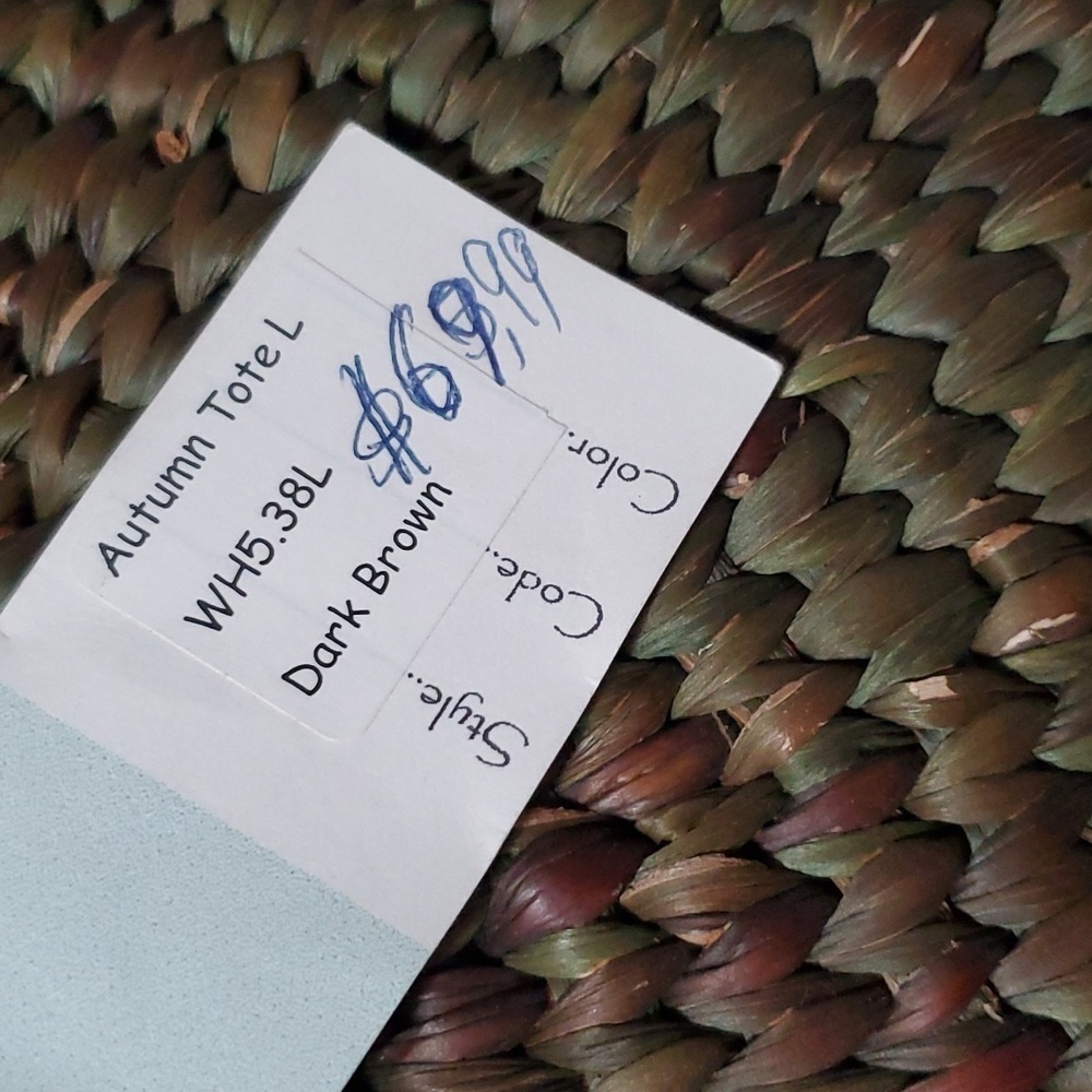 NWT! Mahalo Woven Water Hyacinth Tote - Picture 8 of 8